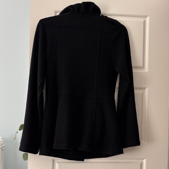 Black Ruffled Button-Up Jacket - Picture 3 of 3